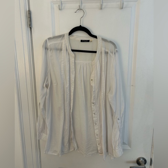 FYLO white women’s long sleeve blouse - Picture 3 of 14